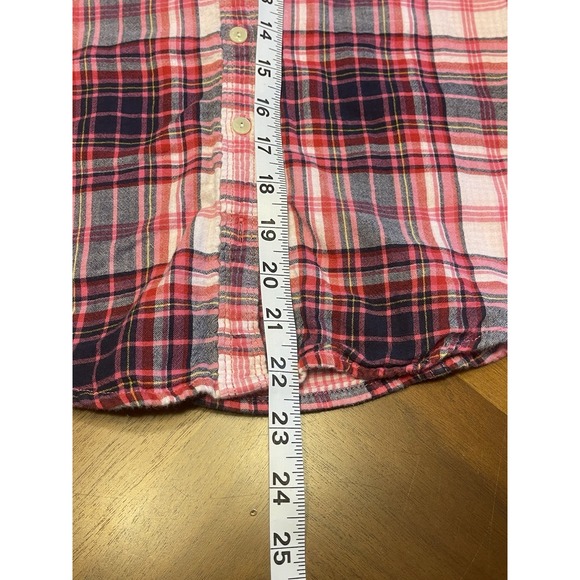 Abercrombie & Fitch Plaid Button-Up Shirt Pink Blue M Flannel Western Wear - Picture 6 of 11